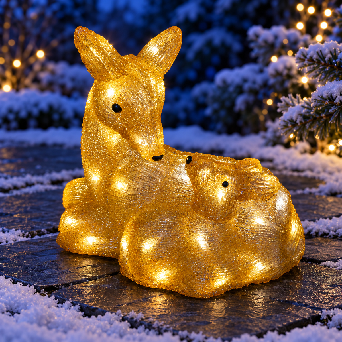 Product Title LED Doe & Fawn Christmas Ornament
