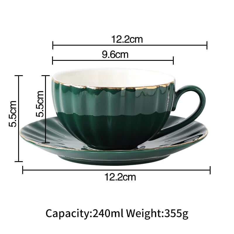 Nordic Style Simple Coffee Cup Set Creative Ceramic Coffee Cup British Afternoon Tea Cup Black Tea Cup Girl Heart