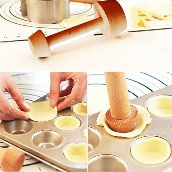 Instant Tart and Pie Molder Wood Double Side Wooden Pastry Kitchen Tools eprolo