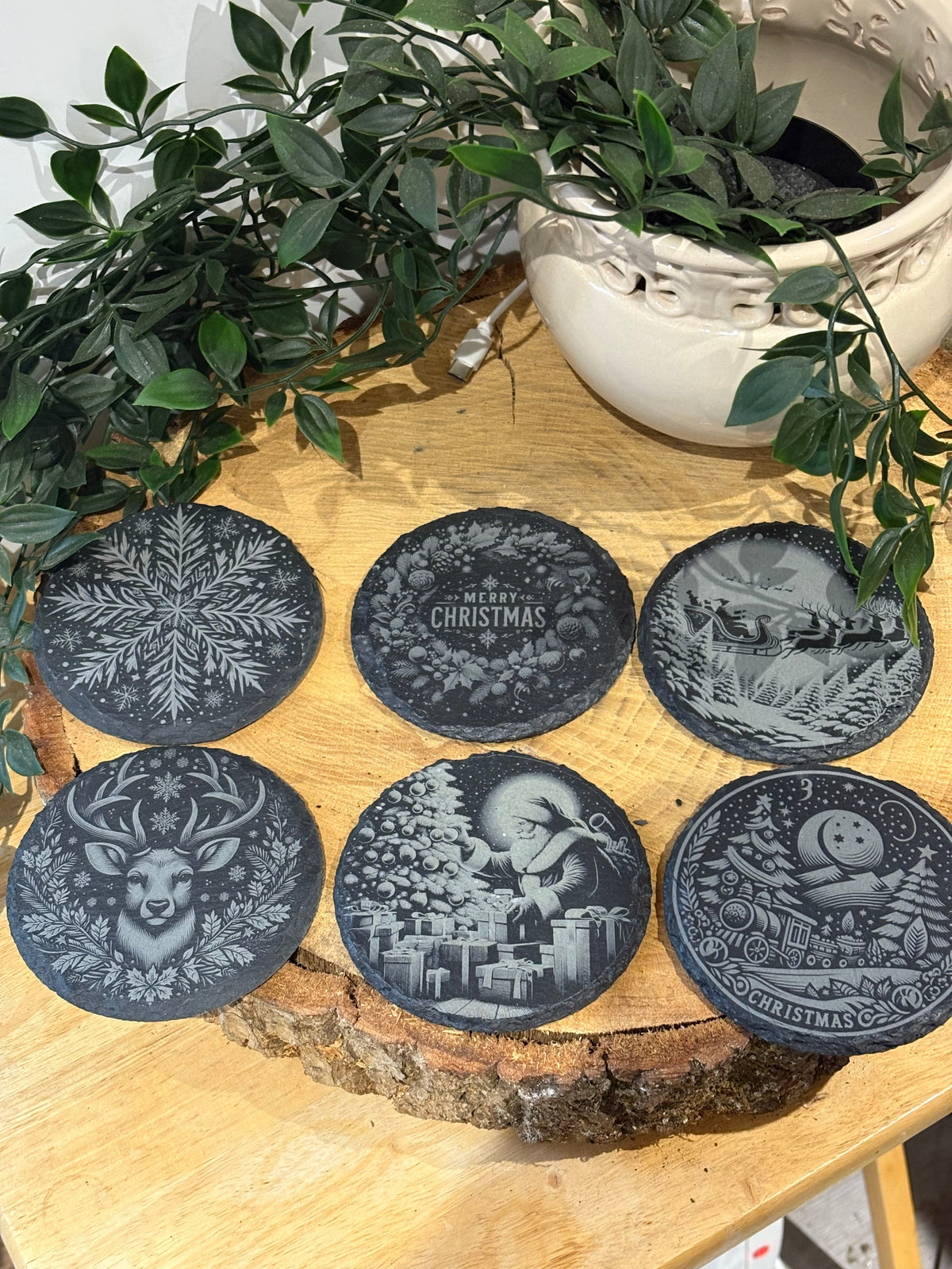 Christmas slate coasters