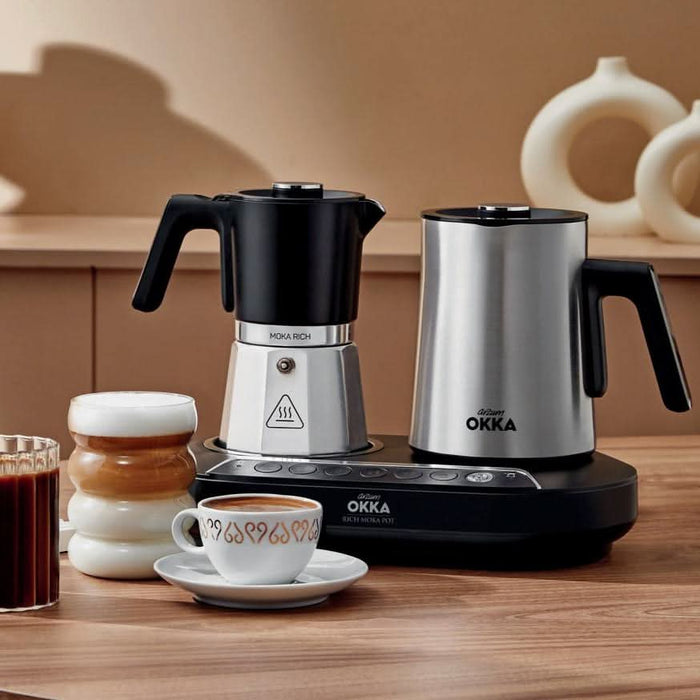 Arzum Okka Rich Moka Pot Turkish Coffee and Moka Maker, Velvetiser, Milk Frother Arzum UK