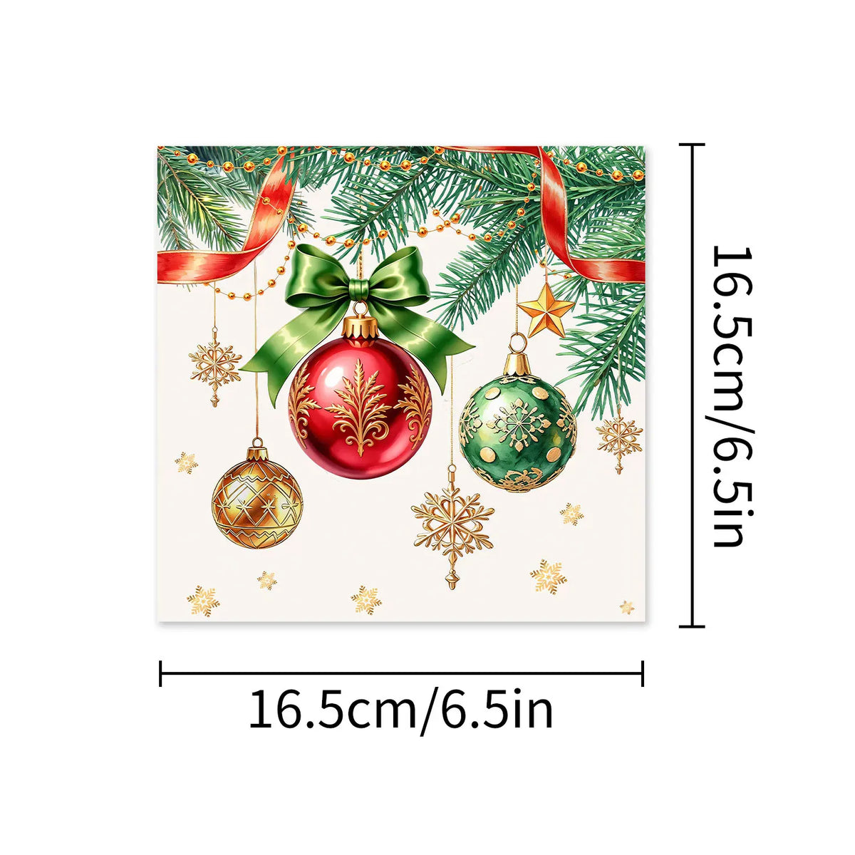 Christmas Balls Paper Napkins Xmas Pine Branch Disposable Napkin For Christmas Party Dinner Table Decoration Holiday Supply