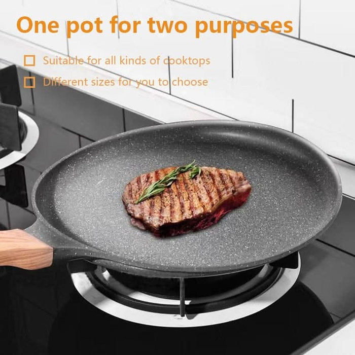 Pan Crepe Pancake Pan Nonstick Frying Pot with Wooden Handle Omelet Saucepan Cooking Steak Pan Kitchenware Induction Crepe Maker eprolo