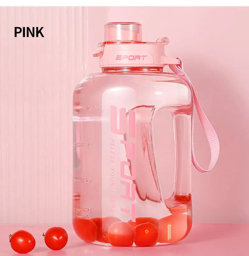 Large Capacity 2 Liter Water Bottle with Straw Lid Sports Gym Water Kettle for Camping Travel BPA Free Drinking Bottles Kitchen Essentials