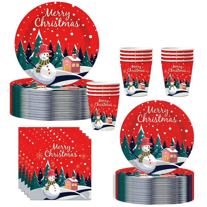 Christmas Themed Birthday Party, Plates, Tissues, Paper Cups, Christmas Tree Gifts, Santa Claus, Snowman