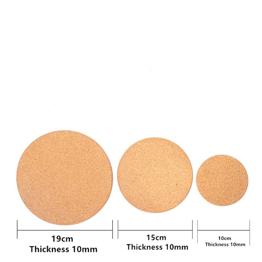 150sets/Lot 3pcs/Set Round Cork Coaster Cup Plate Mat 1cm Thickness Coffee Pad Tea Cushion Kitchen Decor 100% Natural eprolo