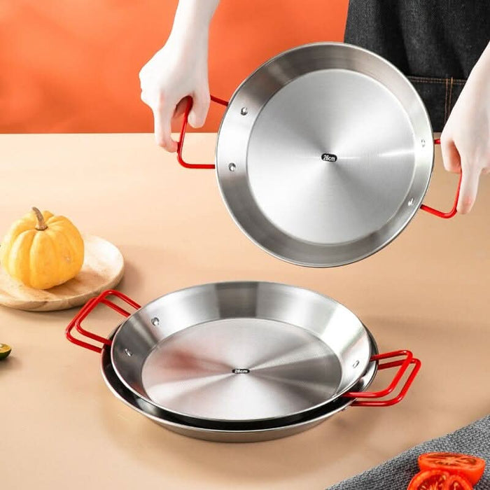 Stainless Steel Paella Pan Frying Pan Uncovered Fried Chicken Plate Crayfish Risotto Spaghetti Bububei Without Lid. eprolo