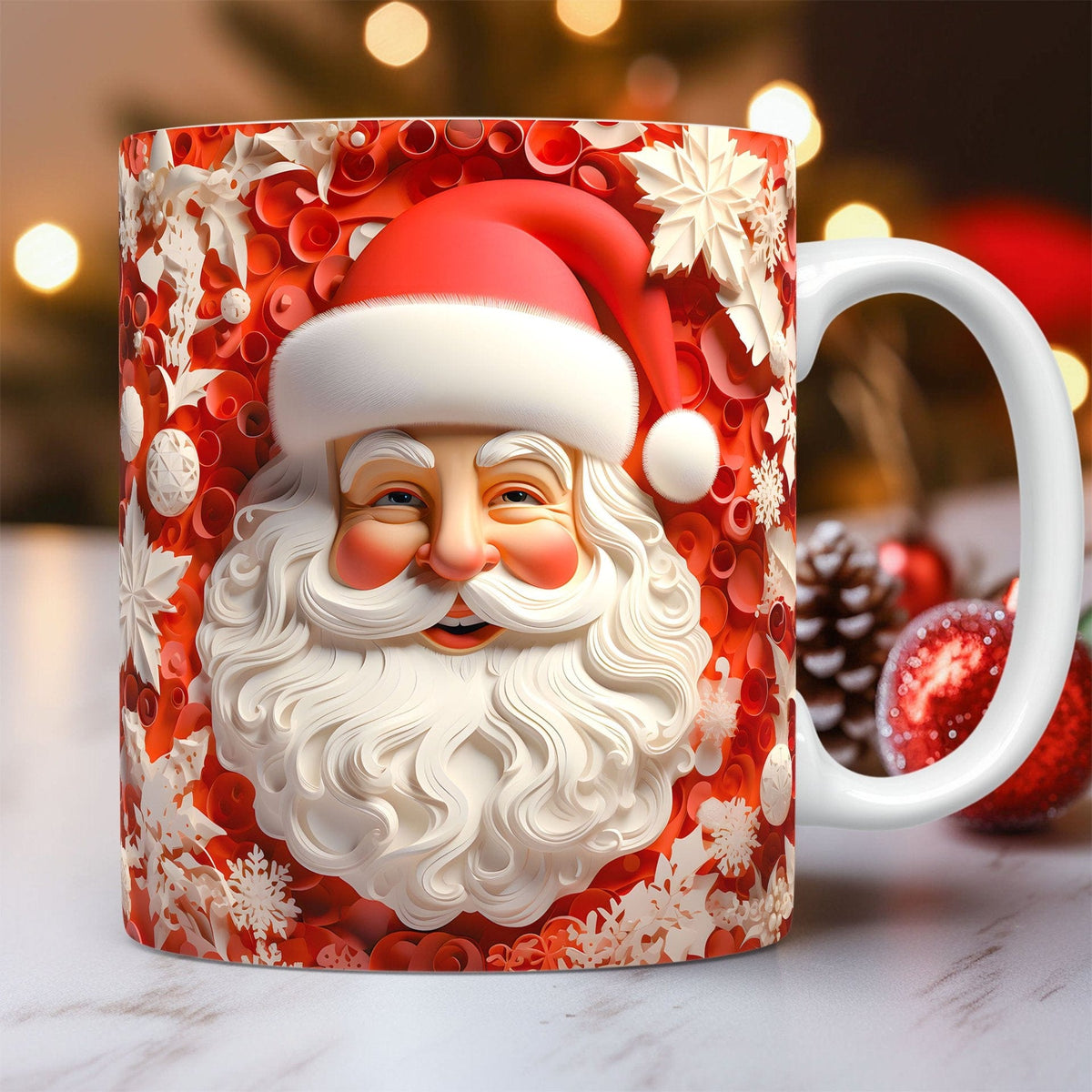 Creative 3D Christmas Snowman - Ceramic Mug