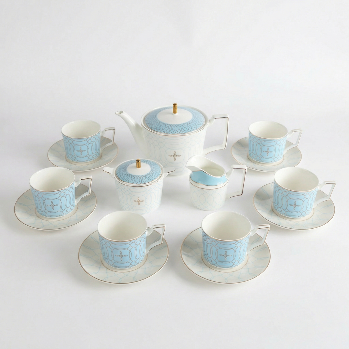 Regent Blue Gold Fine Bone China Tea Set
