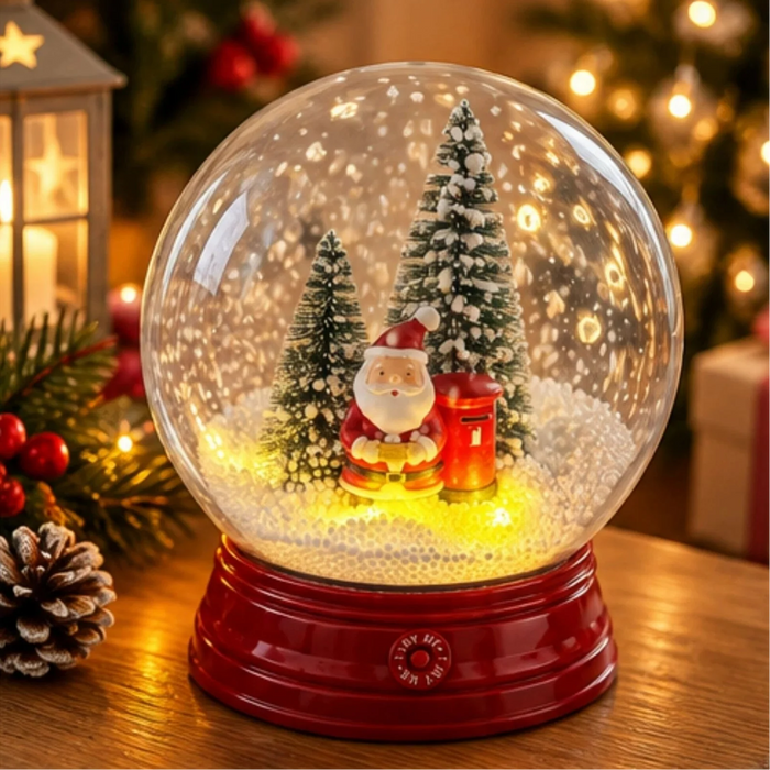 Large Musical Christmas Snow Globe with Santa & LED Lights
