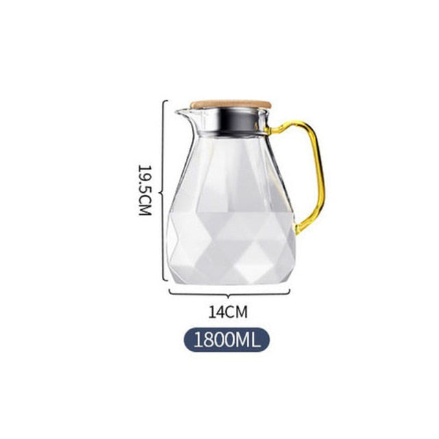 1.8 Litre Capacity Heat Resistant Glass Pitcher Kitchen Essentials