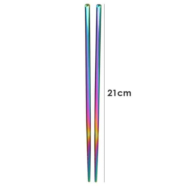 1 Pair Stainless Steel Chinese Chopsticks Kitchen Essentials