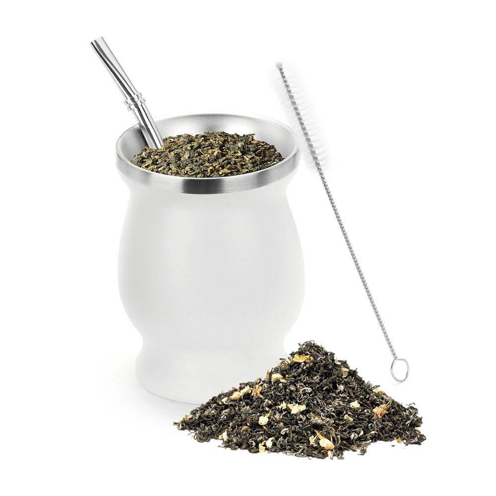 1 Set 230ML Bombilla Set Yerba Mate Cup with One Spoon Kitchen Essentials