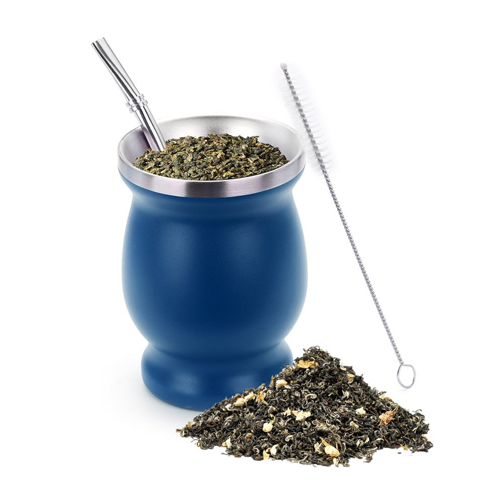 1 Set 230ML Bombilla Set Yerba Mate Cup with One Spoon Kitchen Essentials