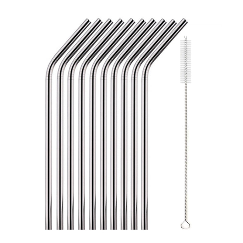 10 Reusable Stainless Steel Drinking Straws Kitchen Essentials