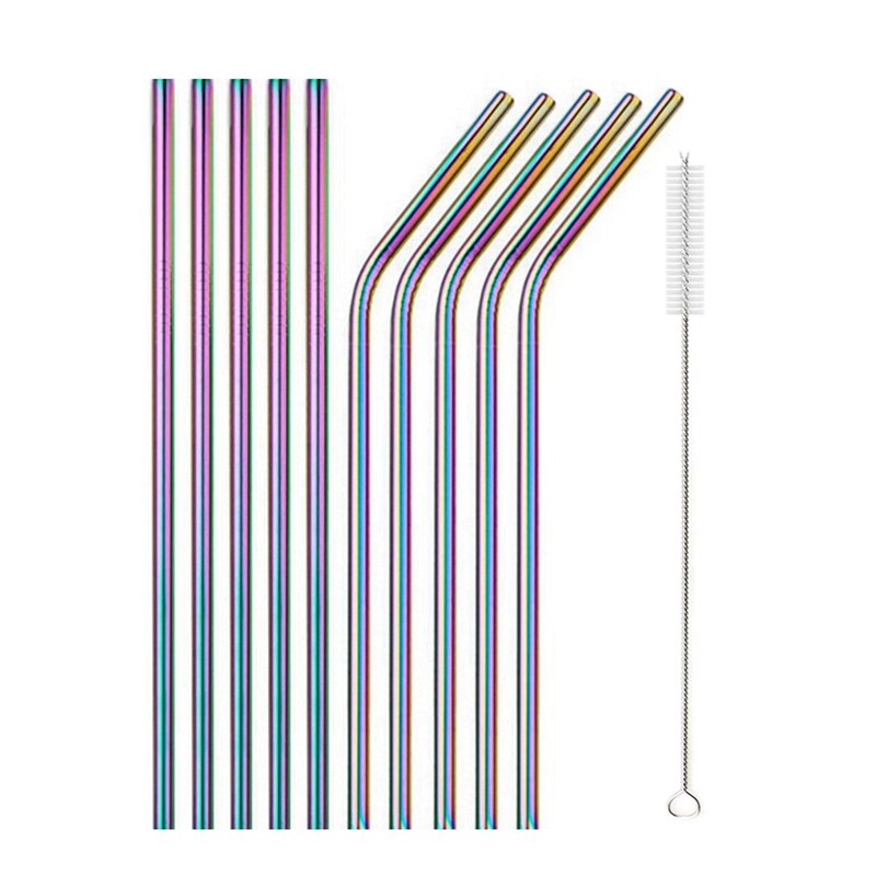 10 Reusable Stainless Steel Drinking Straws Kitchen Essentials