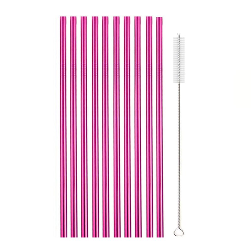 10 Reusable Stainless Steel Drinking Straws Kitchen Essentials