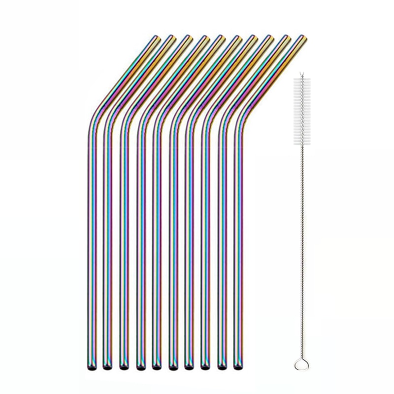 10 Reusable Stainless Steel Drinking Straws Kitchen Essentials