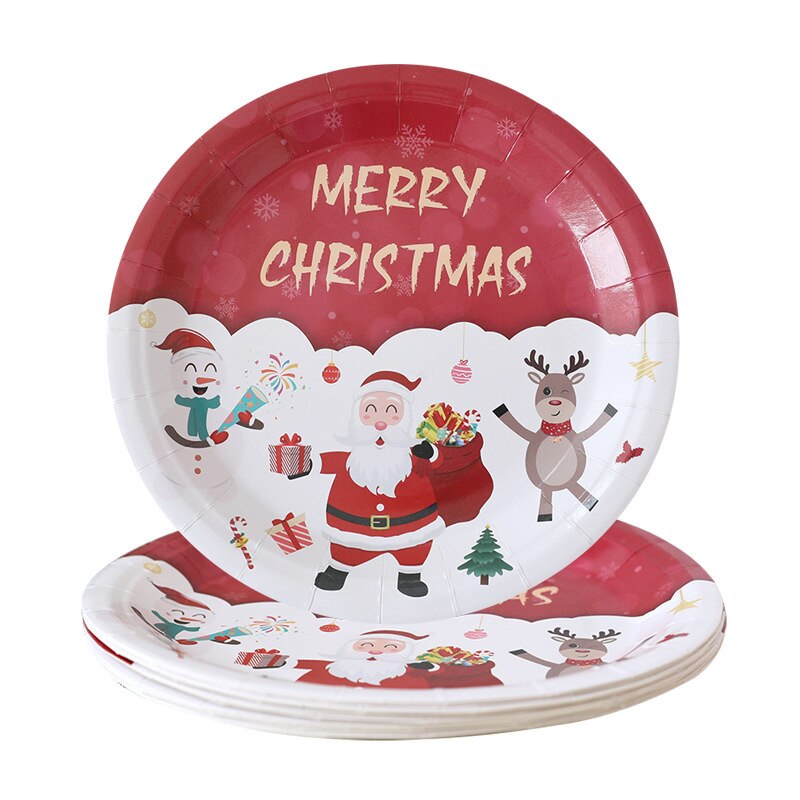 10pcs Disposable Christmas Tableware Kitchen Essentials