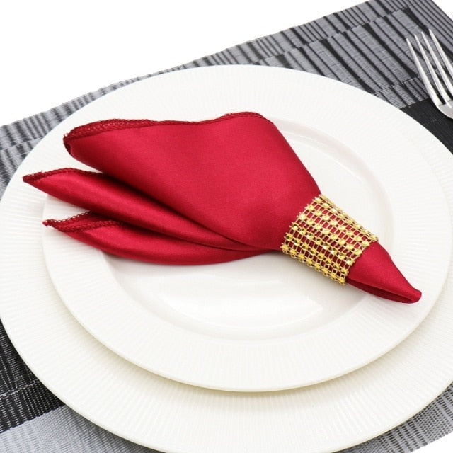 12pcs Satin Dinner Napkins Kitchen Essentials