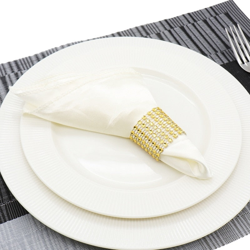 12pcs Satin Dinner Napkins Kitchen Essentials