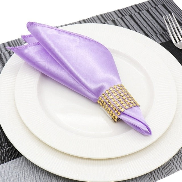 12pcs Satin Dinner Napkins Kitchen Essentials