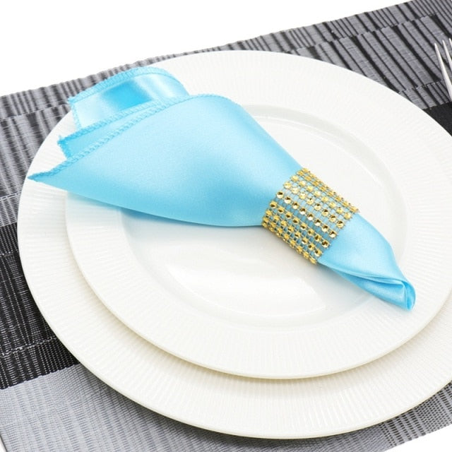 12pcs Satin Dinner Napkins Kitchen Essentials