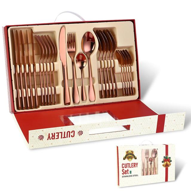 24Pcs Christmas Gifts Cutlery Set in Stainless Steel Kitchen Essentials