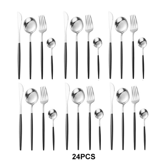 24pcs Luxury Dinnerware Set Kitchen Essentials