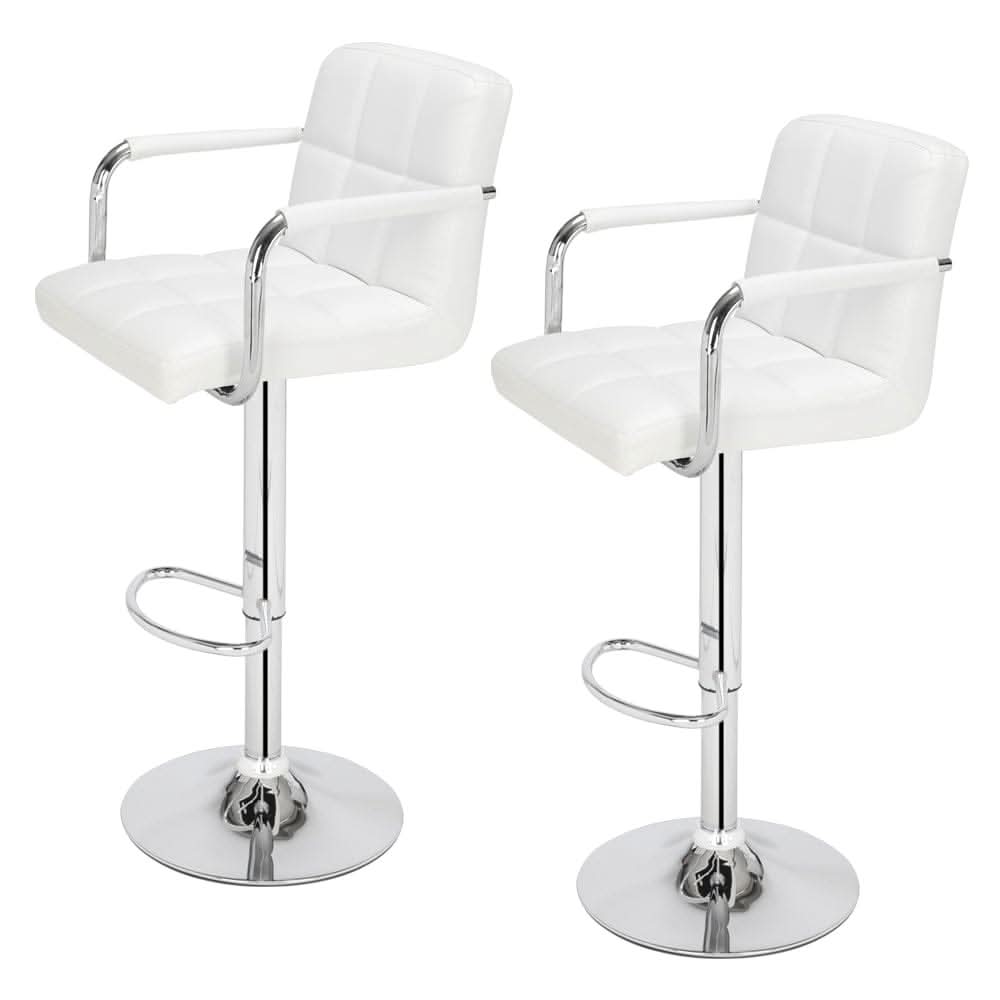 2pcs 60-80cm 6 Checks Round Cushion Bar Stool White hello-826