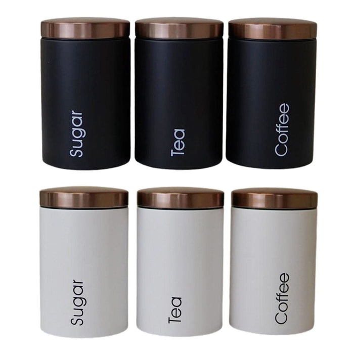 3pcs Canister Set Tea, Coffee, Sugar Storage Set Kitchen Essentials