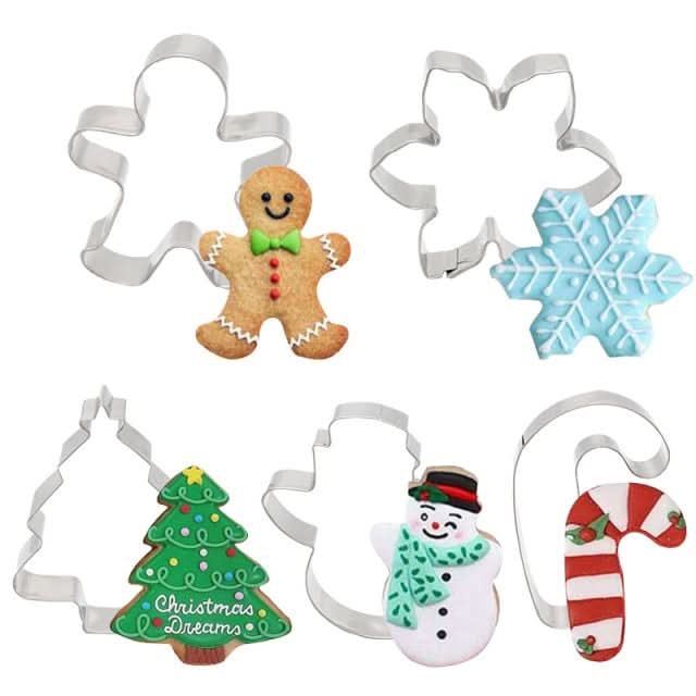 5Pcs/set DIY Baking - Xmas Cake Molds Kitchen Essentials