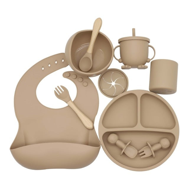 Baby Silicone Tableware - 10-Piece Set Kitchen Essentials