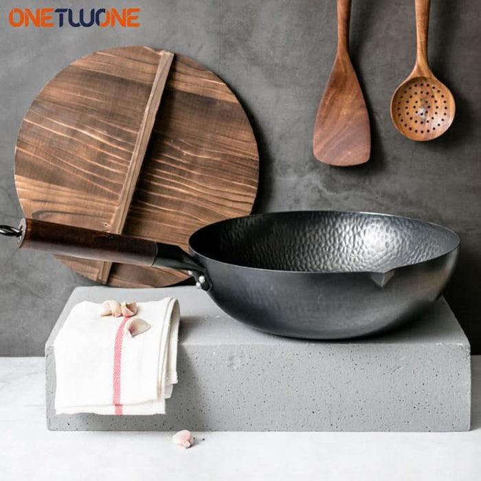 Carbon Steel Wok Pan 32cm Kitchen Essentials
