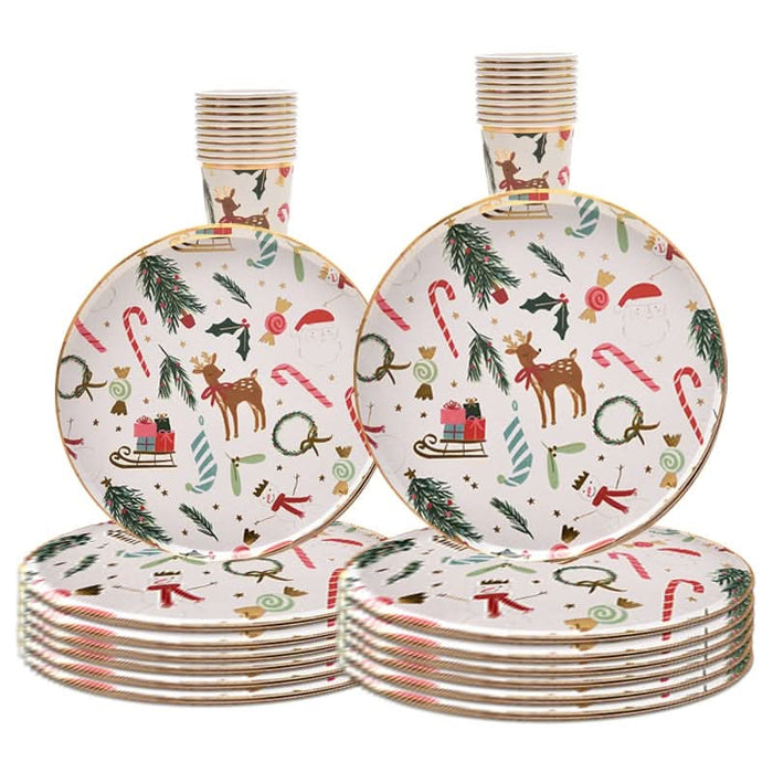 Christmas Theme Disposable Party Tableware Kitchen Essentials