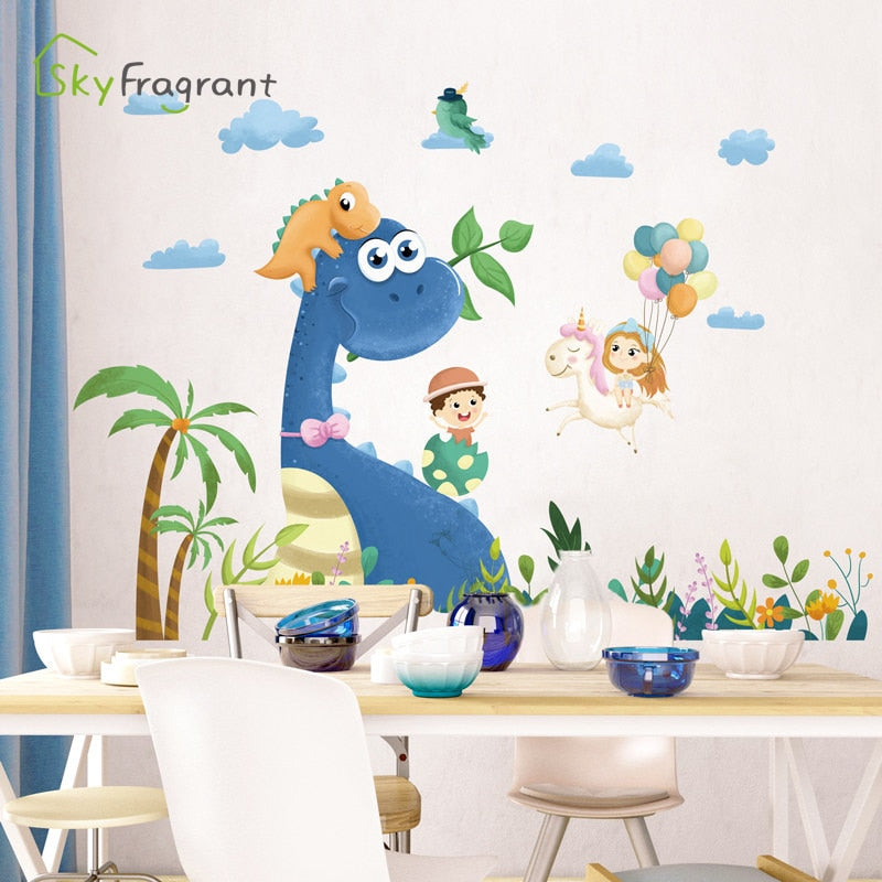 Creative Cartoon Dinosaur Wall Sticker Kitchen Essentials