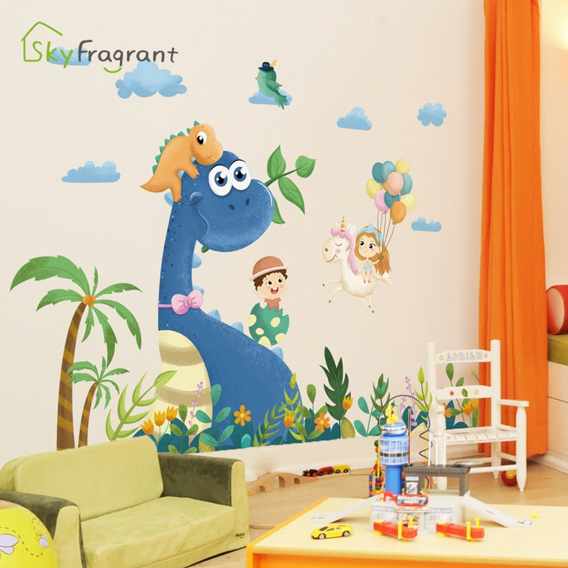 Creative Cartoon Dinosaur Wall Sticker Kitchen Essentials