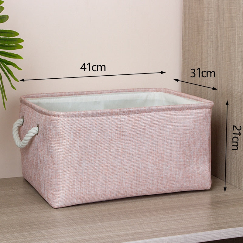Cotton Linen Folding Storage Baskets Kitchen Essentials