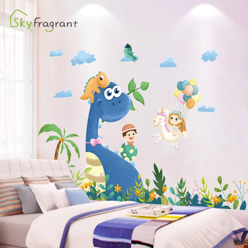 Creative Cartoon Dinosaur Wall Sticker Kitchen Essentials