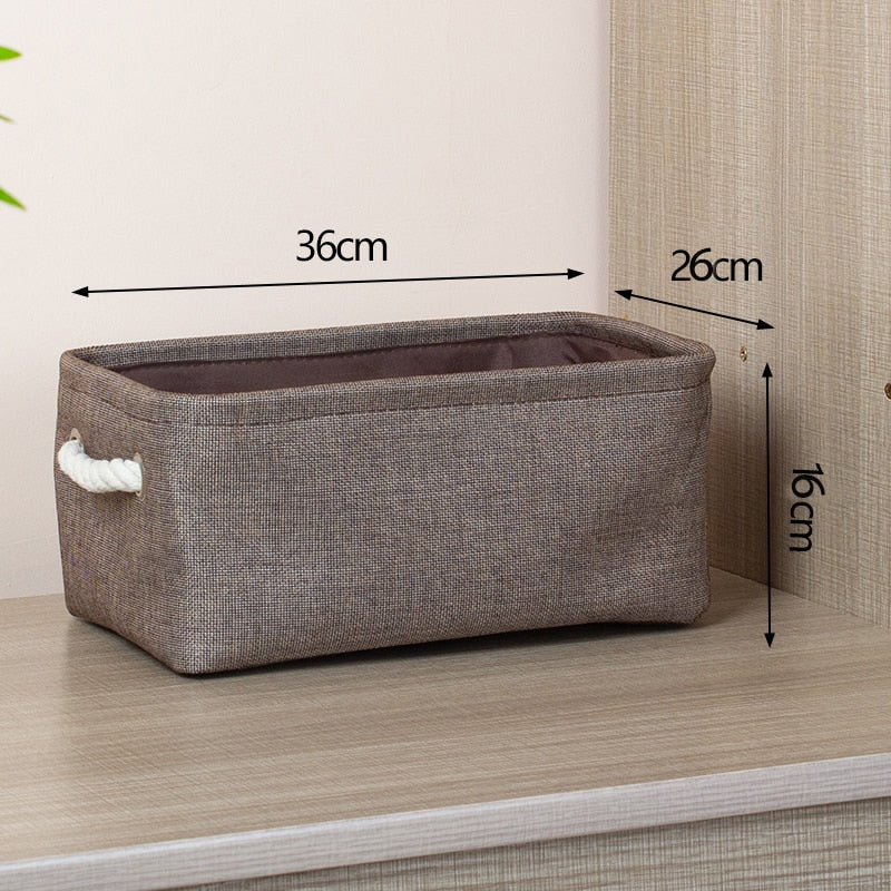 Cotton Linen Folding Storage Baskets Kitchen Essentials