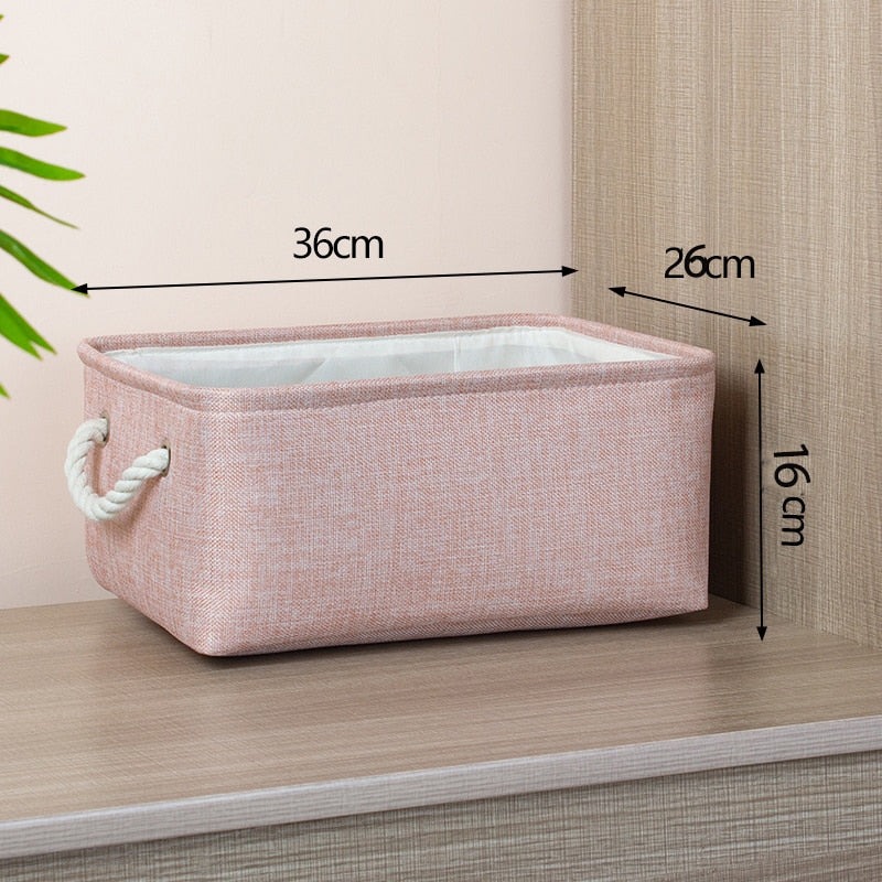 Cotton Linen Folding Storage Baskets Kitchen Essentials