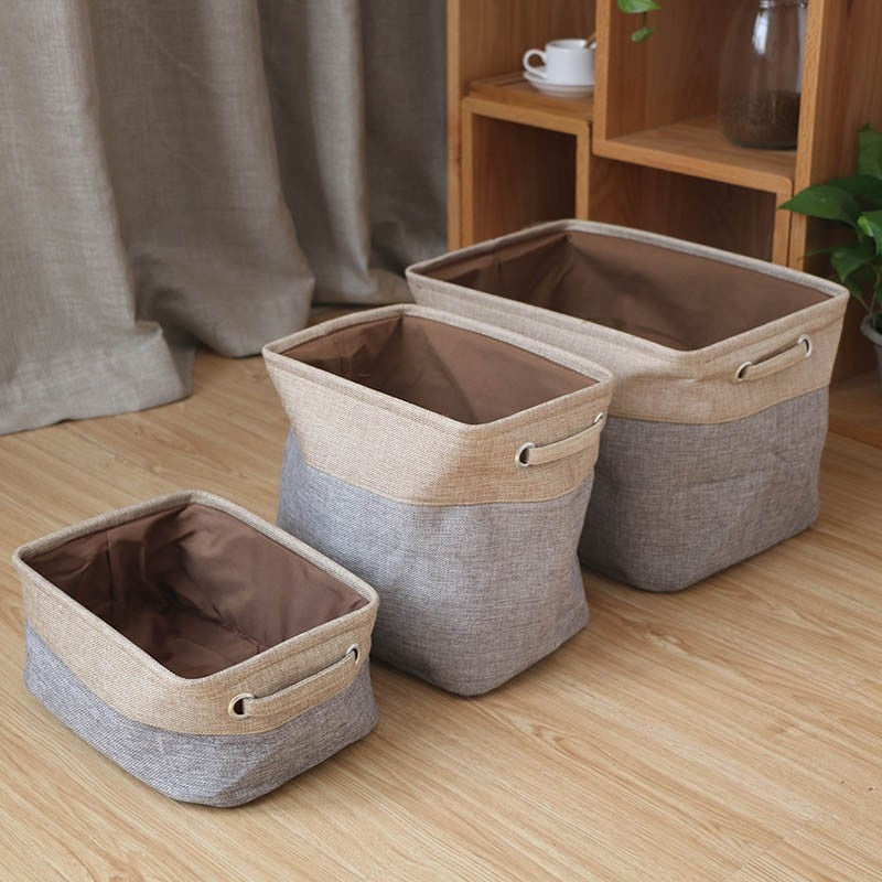 Nordic Linen Storage Baskets Kitchen Essentials