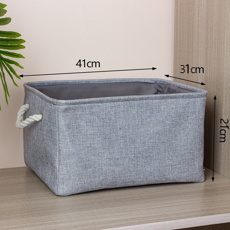 Cotton Linen Folding Storage Baskets Kitchen Essentials