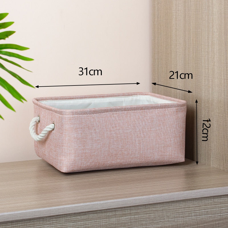 Cotton Linen Folding Storage Baskets Kitchen Essentials