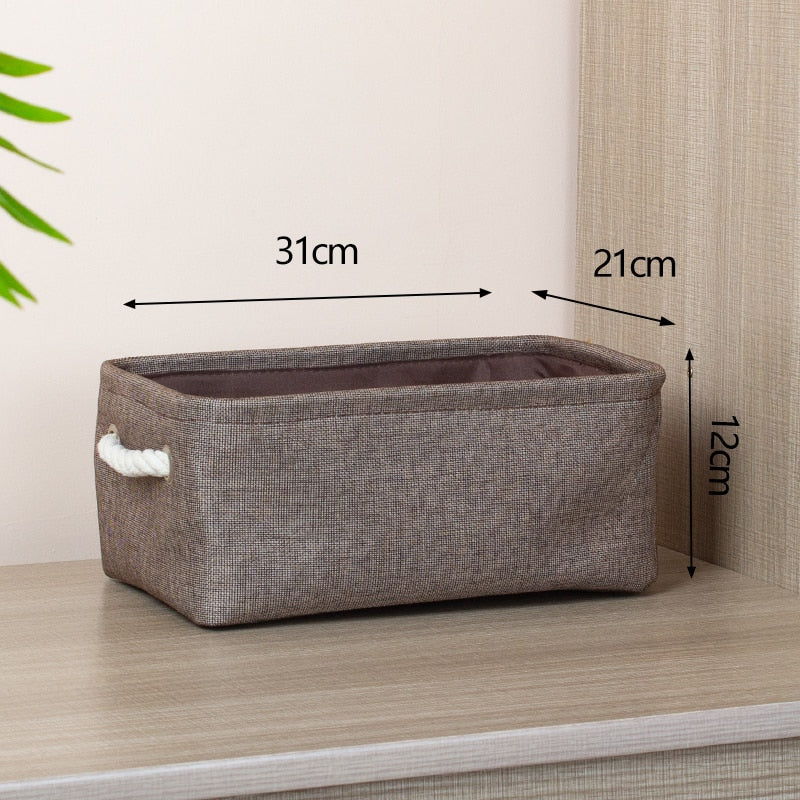 Cotton Linen Folding Storage Baskets Kitchen Essentials
