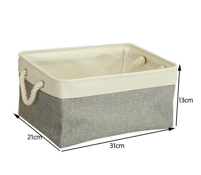 Cotton Linen Folding Storage Baskets Kitchen Essentials