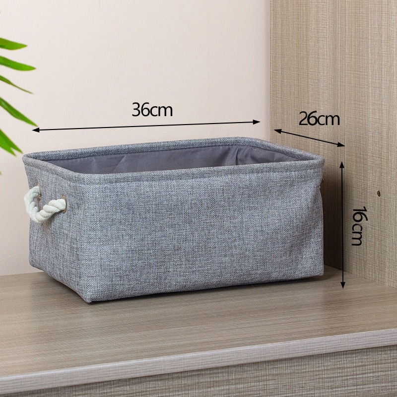 Cotton Linen Folding Storage Baskets Kitchen Essentials