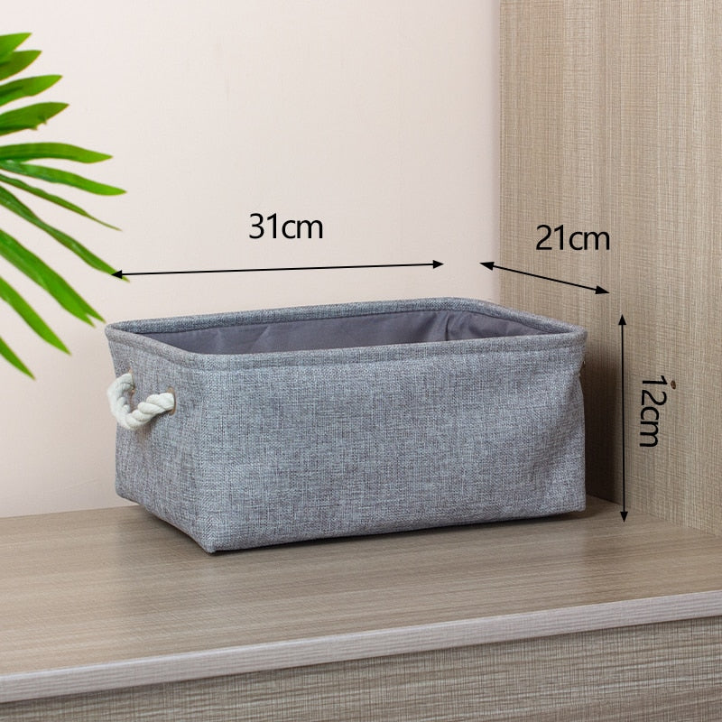 Cotton Linen Folding Storage Baskets Kitchen Essentials