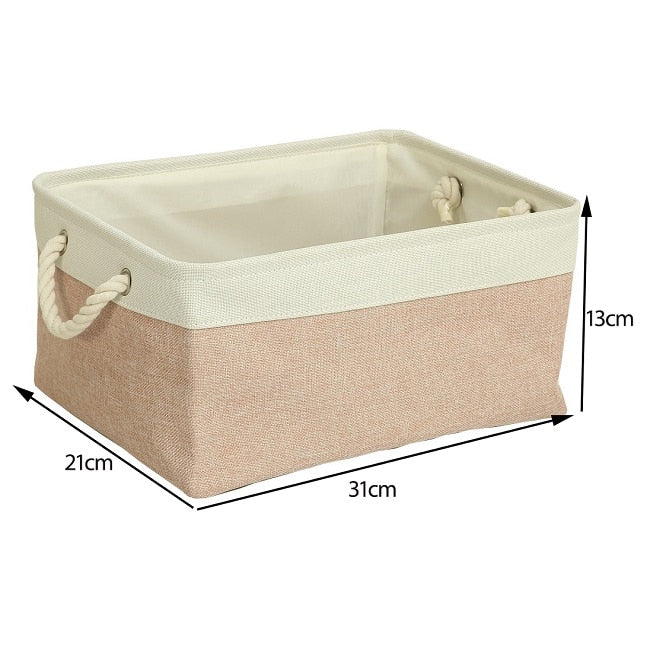 Cotton Linen Folding Storage Baskets Kitchen Essentials