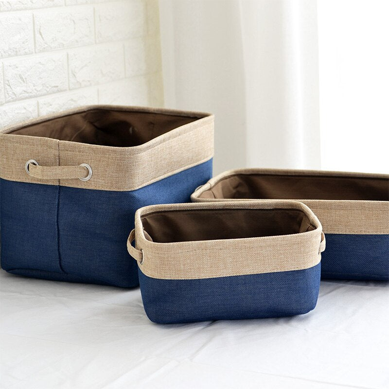 Nordic Linen Storage Baskets Kitchen Essentials